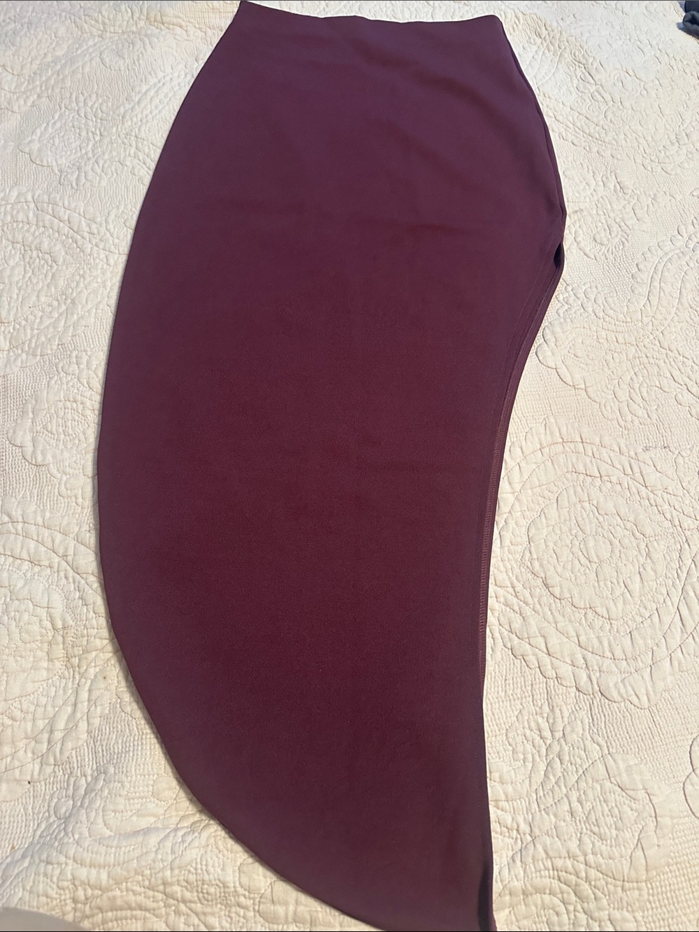 Zara Burgundy Asymmetrical Pencil Skirt